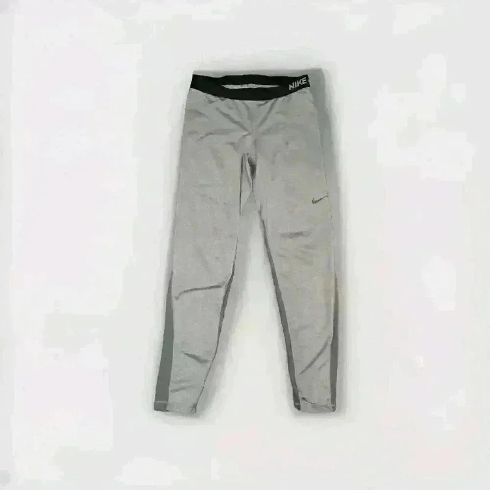 NIKE PRO Leggings Gray Swoosh Crop DriFit  Athletic Spandex Womens L